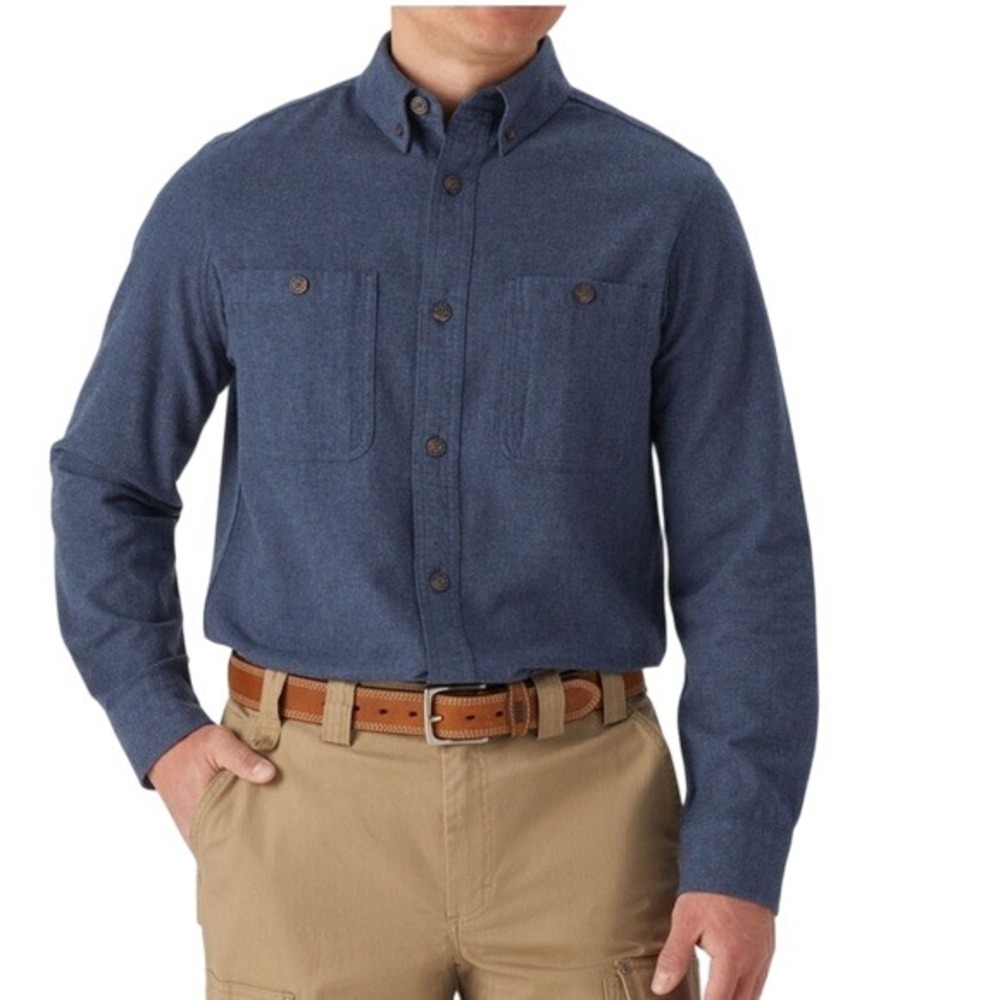DULUTH TRADING CO Men 3XL Free Swingin' Cotton Flannel Button Down Shirt Classic